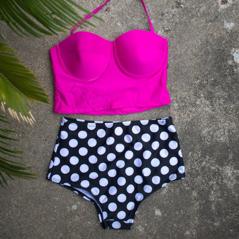 NWOT High Waisted Corset Style Bikini (S)